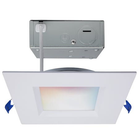 Satco 12W LED DW LP Regress Baffle DL 6 in. Square - Starfish IOT Tunable White and RGB 120V 90 CRI White S11567